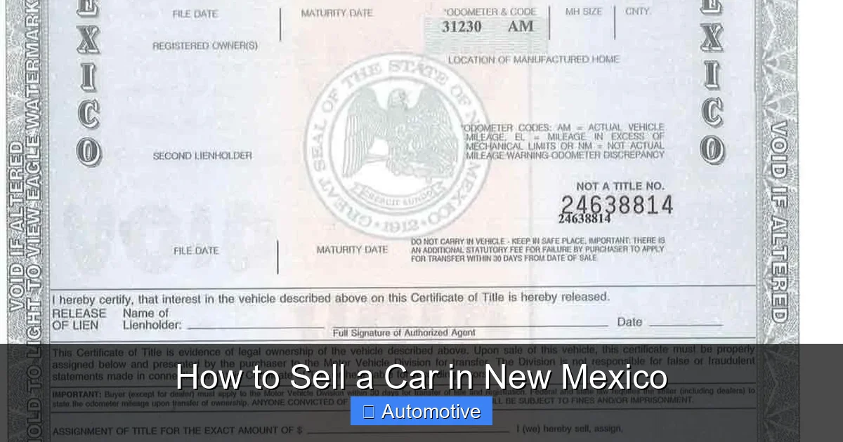How to Sell a Car in New Mexico