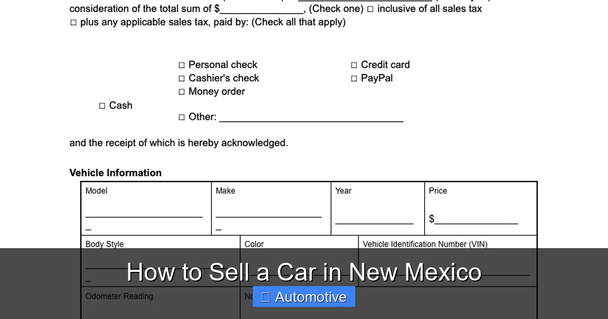 How to Sell a Car in New Mexico