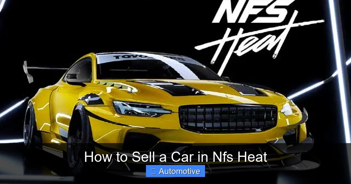 How to Sell a Car in Nfs Heat