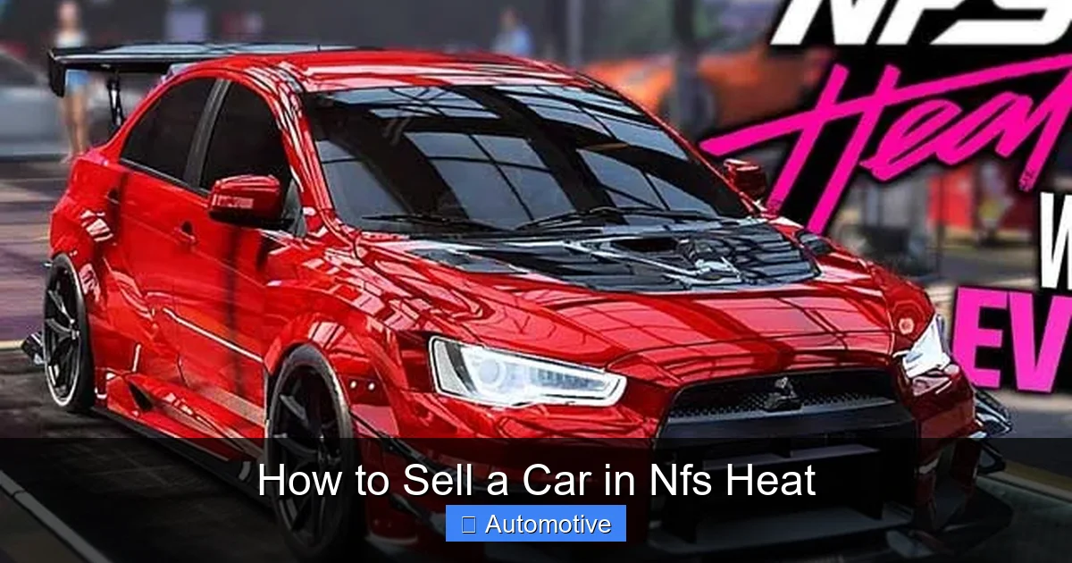 How to Sell a Car in Nfs Heat