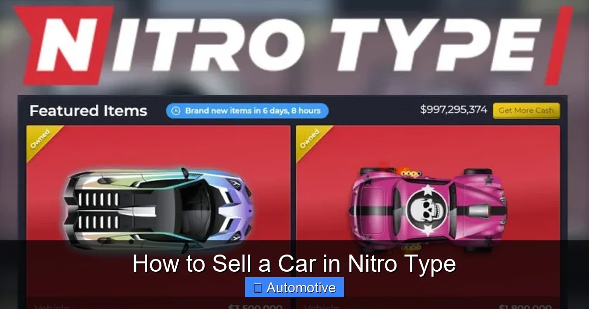 How to Sell a Car in Nitro Type