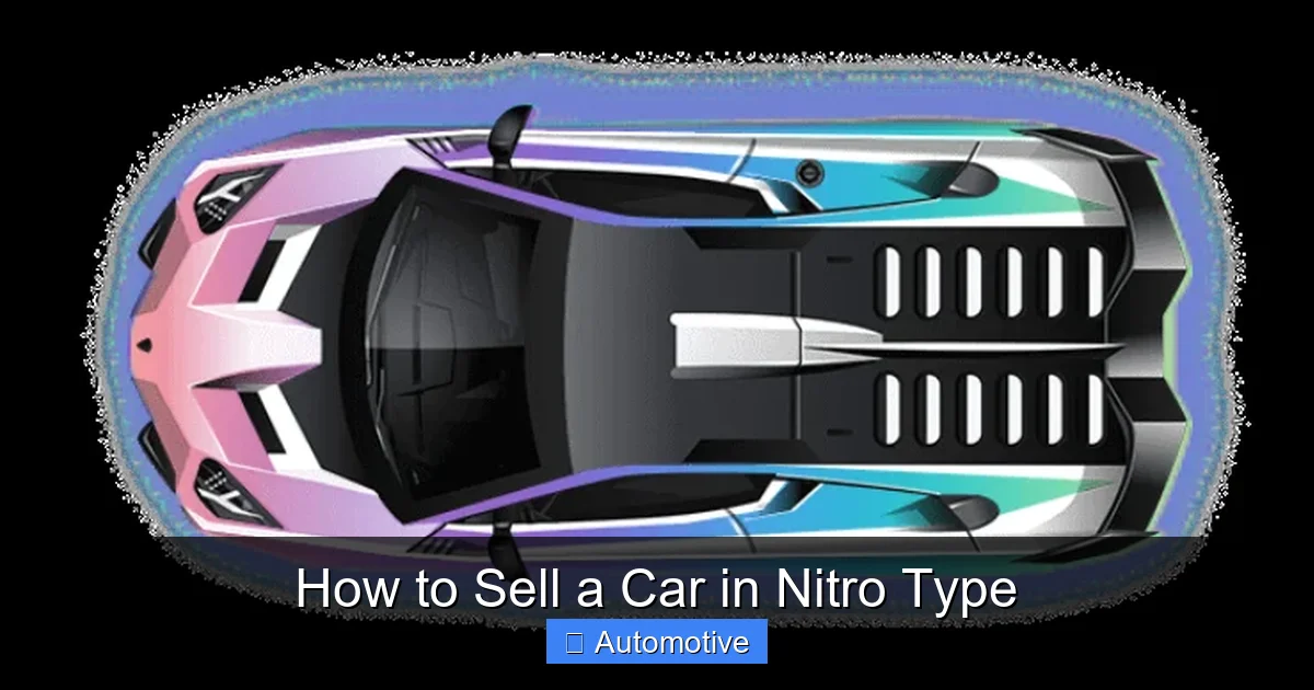 How to Sell a Car in Nitro Type