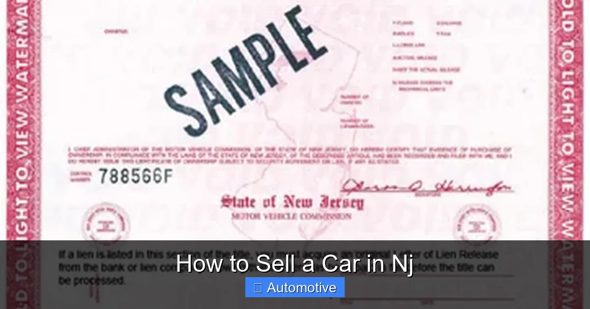 How to Sell a Car in Nj
