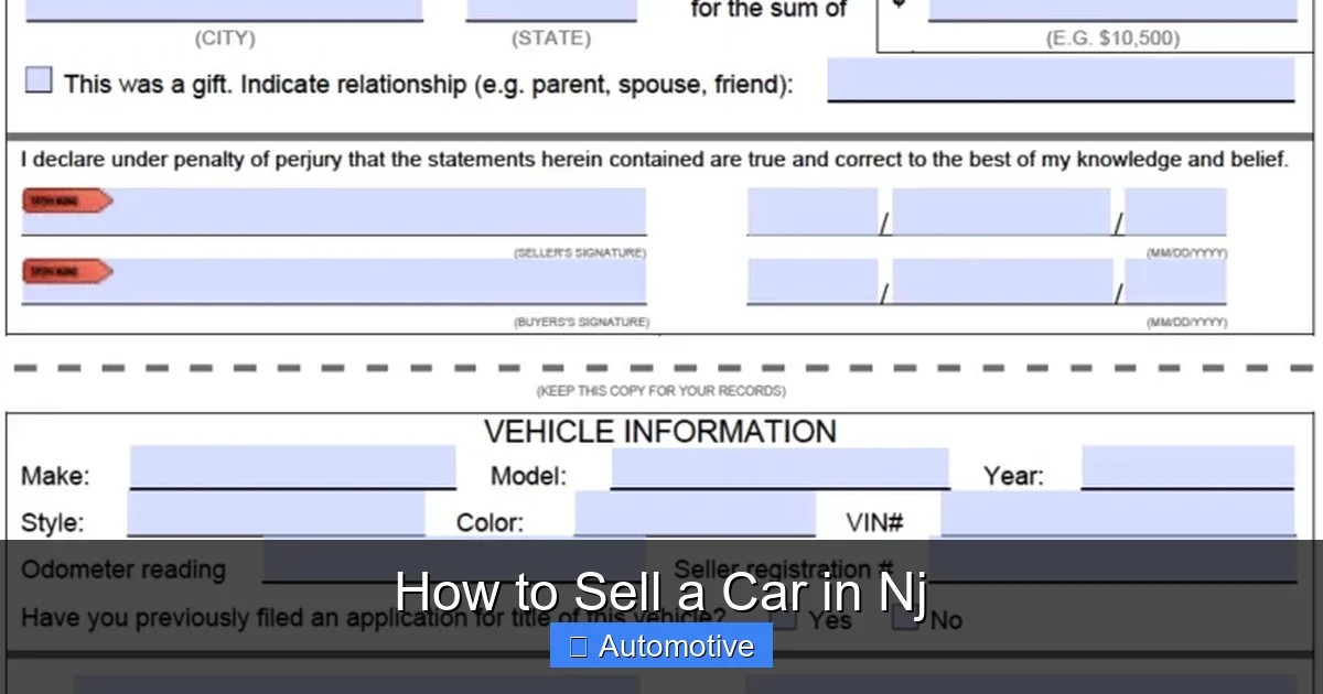 How to Sell a Car in Nj