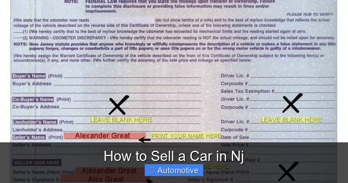 How to Sell a Car in Nj