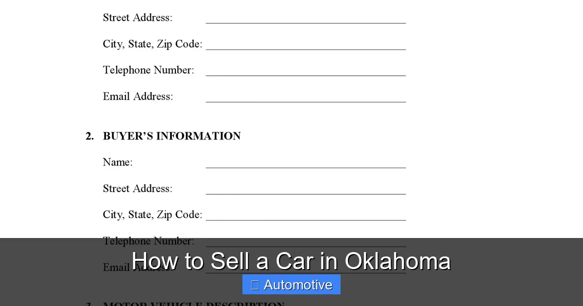How to Sell a Car in Oklahoma