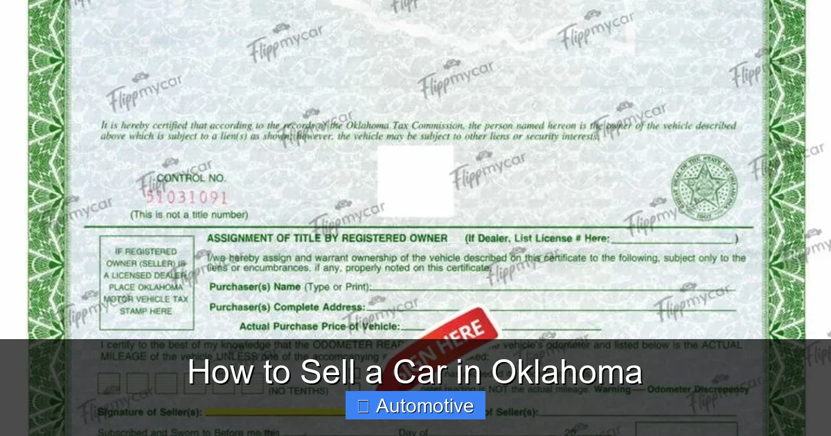 How to Sell a Car in Oklahoma