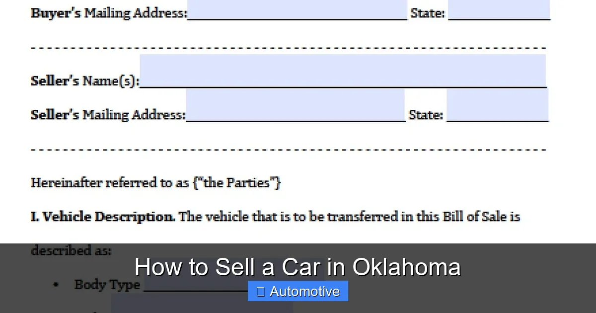 How to Sell a Car in Oklahoma