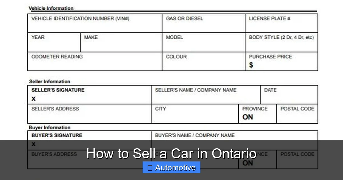 How to Sell a Car in Ontario