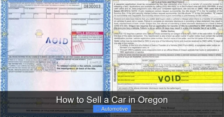 How to Sell a Car in Oregon