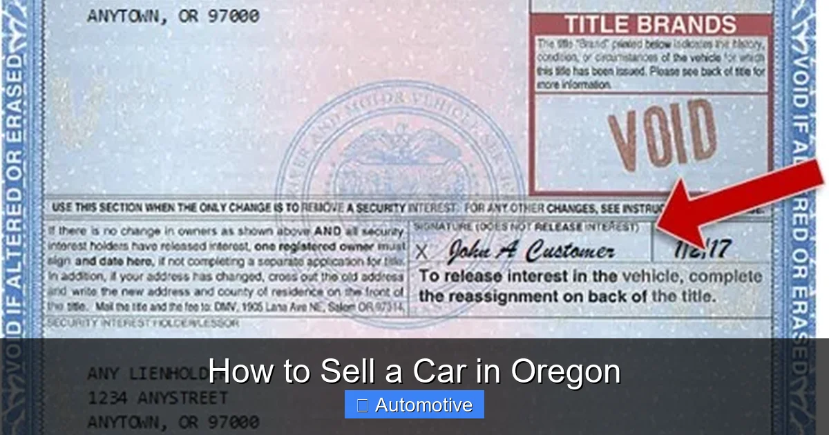 How to Sell a Car in Oregon