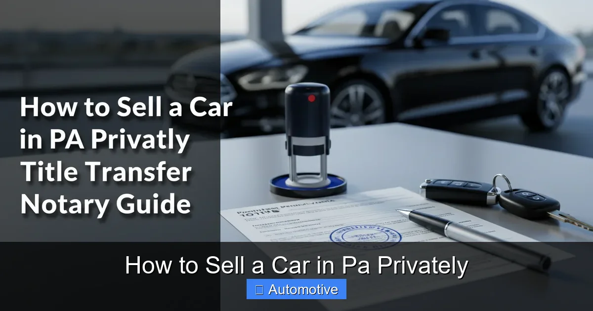How to Sell a Car in Pa Privately