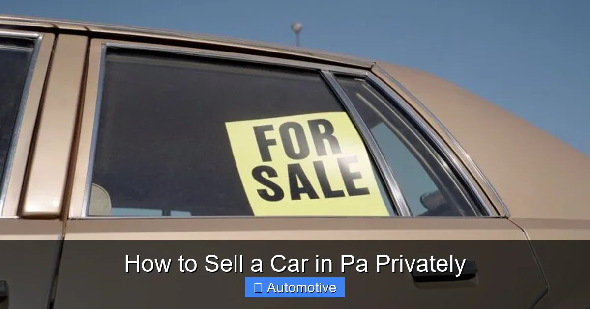 How to Sell a Car in Pa Privately