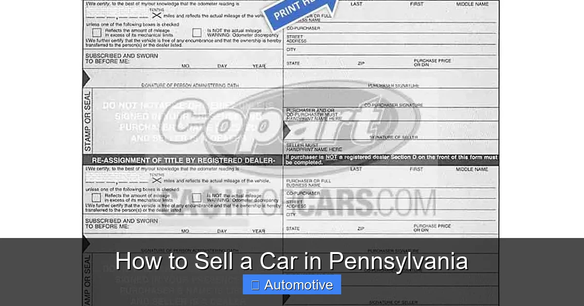 How to Sell a Car in Pennsylvania