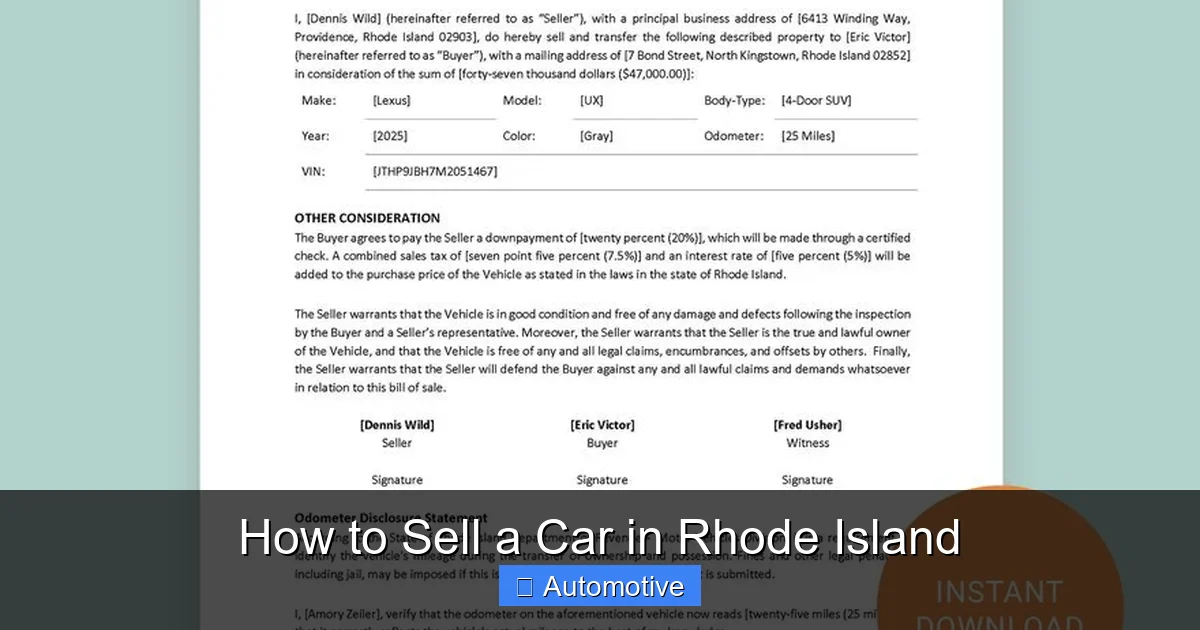 How to Sell a Car in Rhode Island