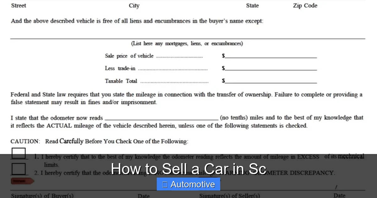 How to Sell a Car in Sc