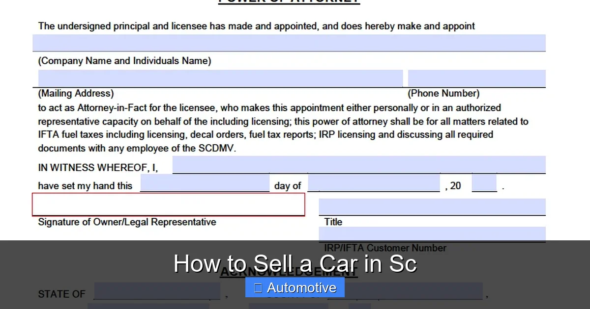How to Sell a Car in Sc