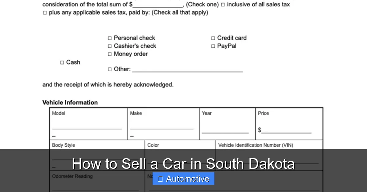 How to Sell a Car in South Dakota