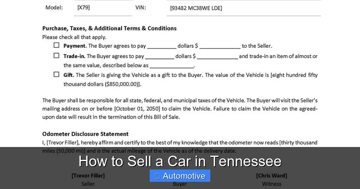 How to Sell a Car in Tennessee