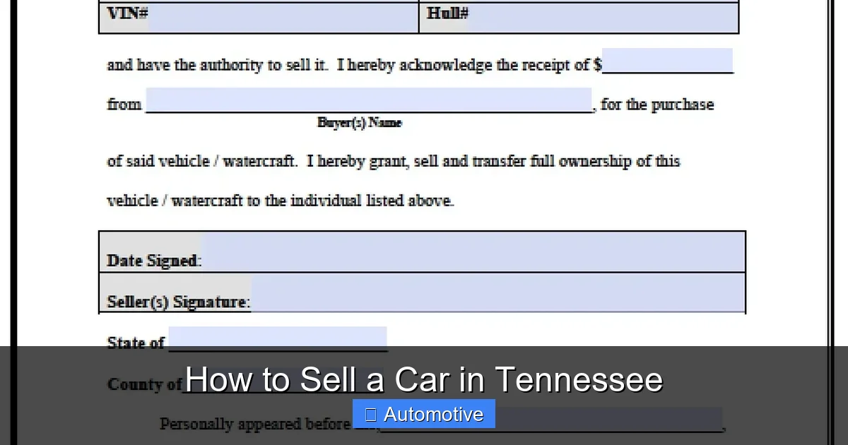 How to Sell a Car in Tennessee