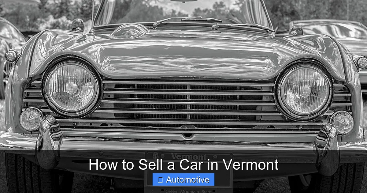 How to Sell a Car in Vermont