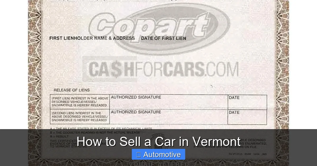 How to Sell a Car in Vermont