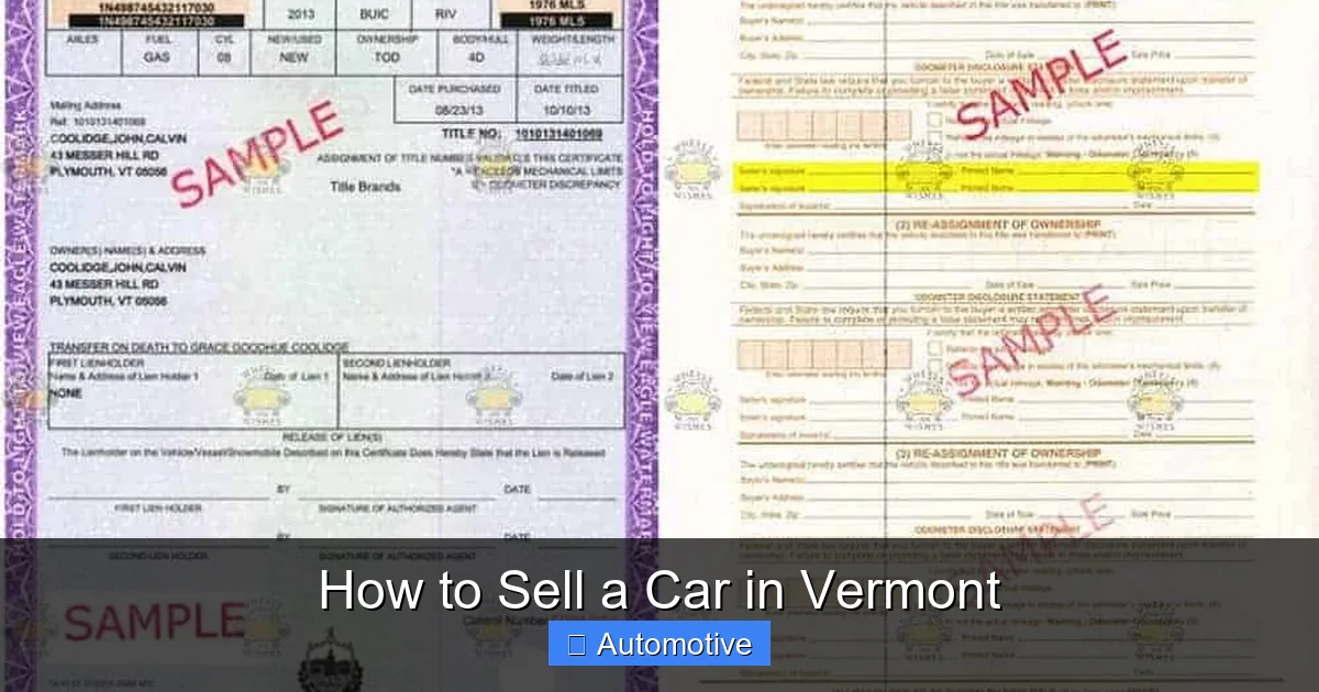 How to Sell a Car in Vermont