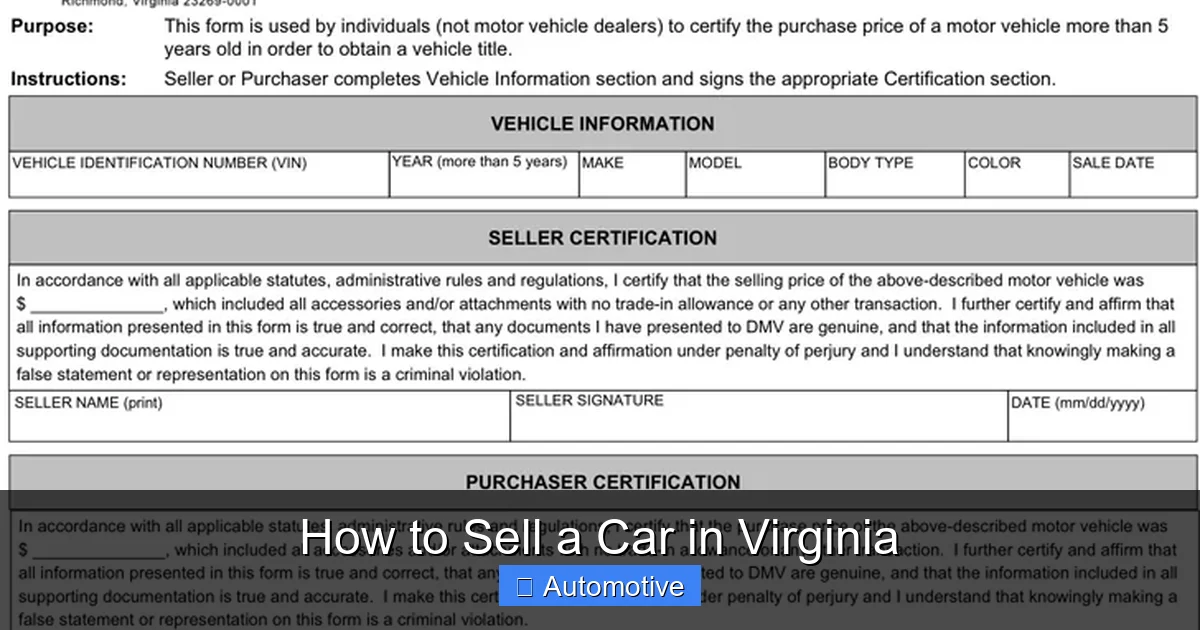 How to Sell a Car in Virginia