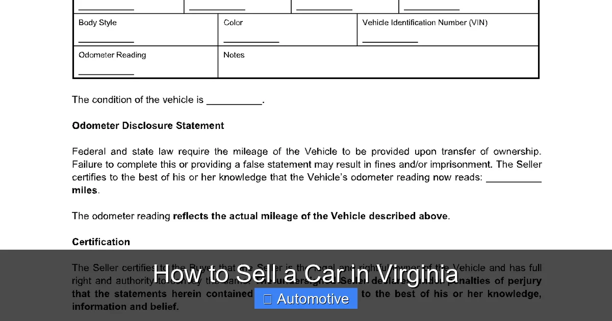 How to Sell a Car in Virginia