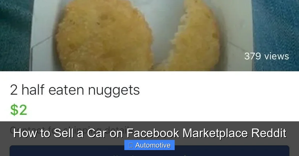 How to Sell a Car on Facebook Marketplace Reddit