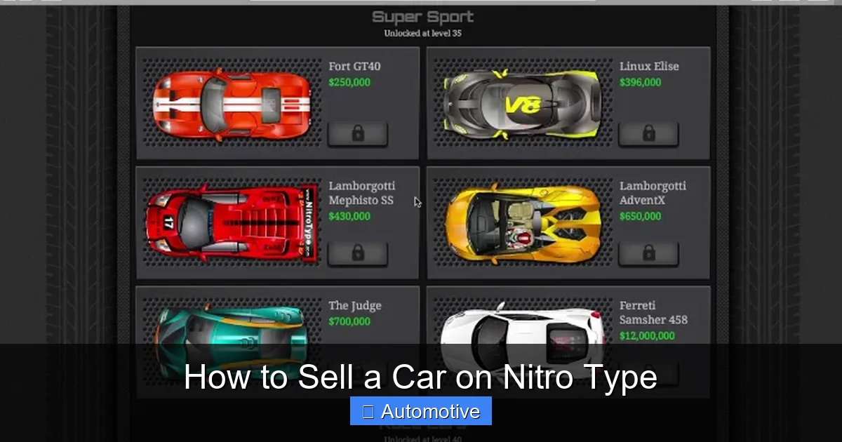 How to Sell a Car on Nitro Type