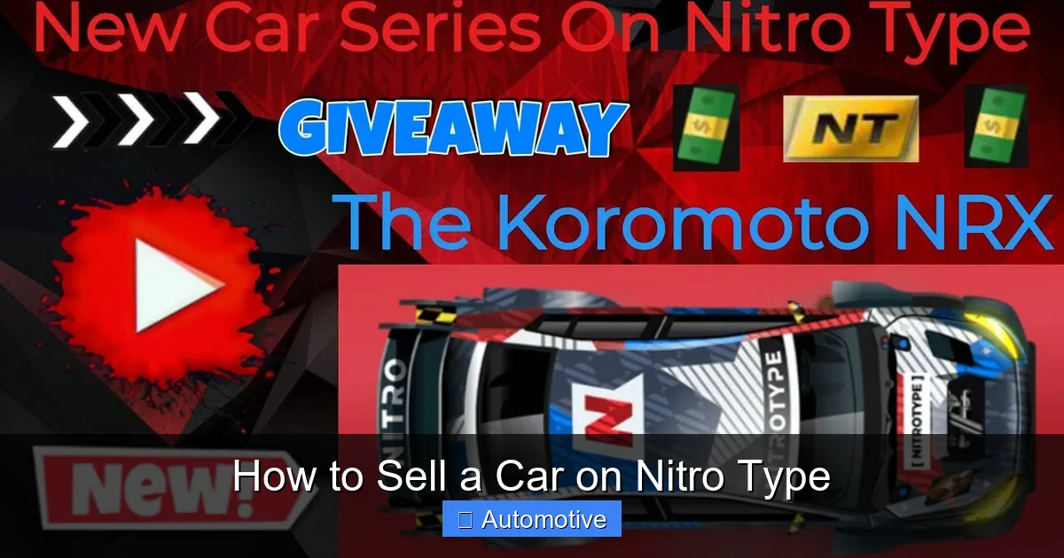 How to Sell a Car on Nitro Type