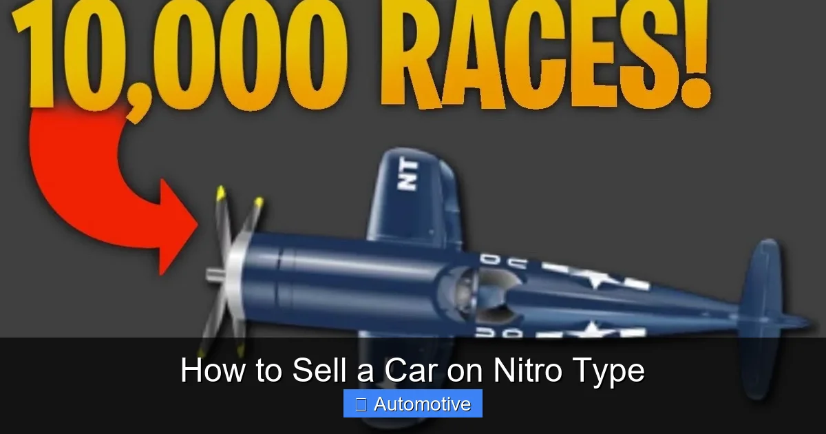 How to Sell a Car on Nitro Type