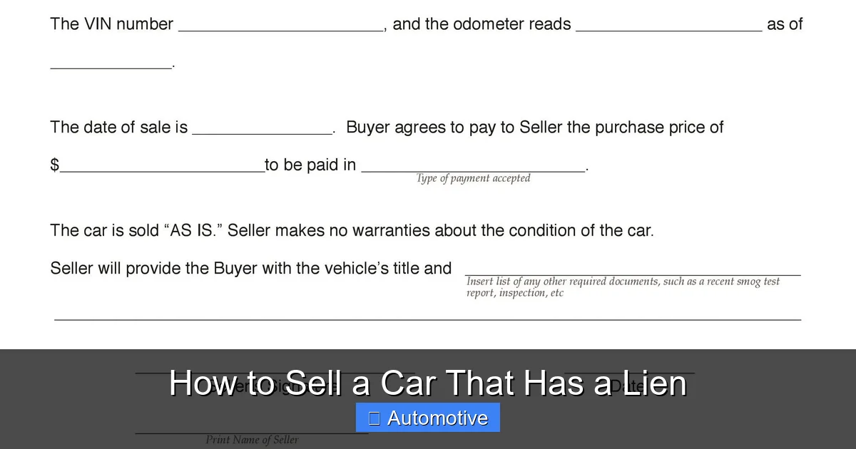 How to Sell a Car That Has a Lien