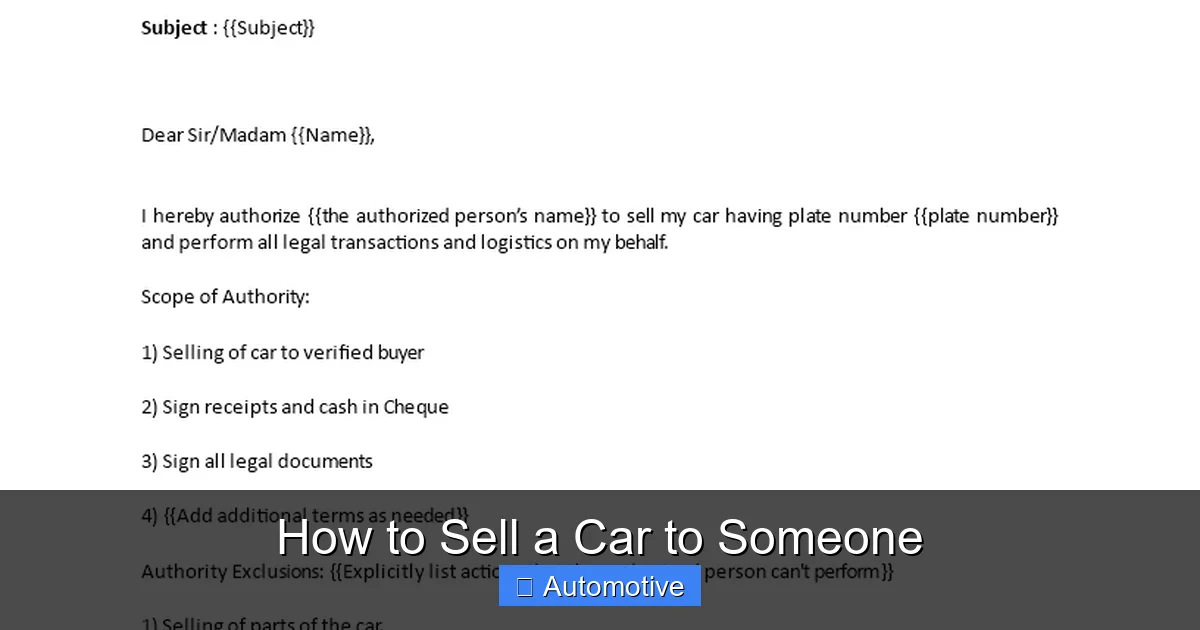 How to Sell a Car to Someone