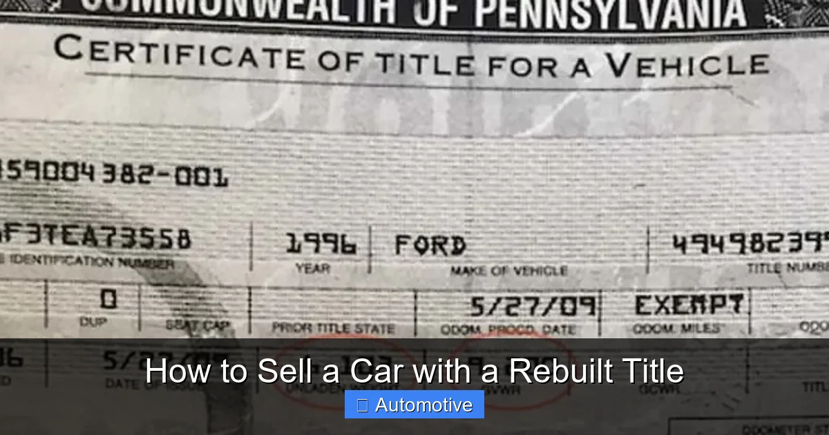 How to Sell a Car with a Rebuilt Title