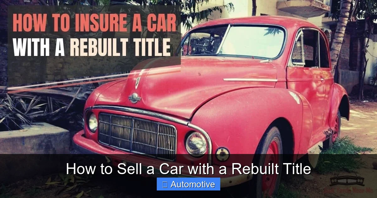 How to Sell a Car with a Rebuilt Title