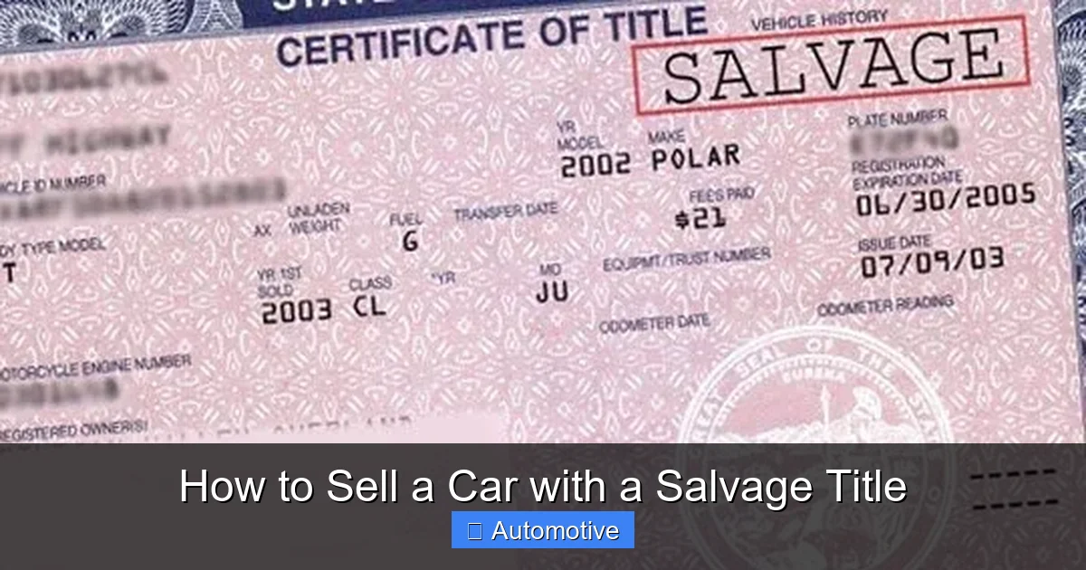 How to Sell a Car with a Salvage Title