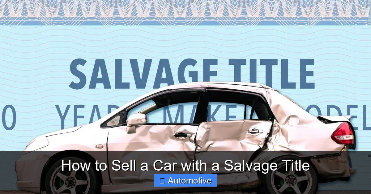 How to Sell a Car with a Salvage Title