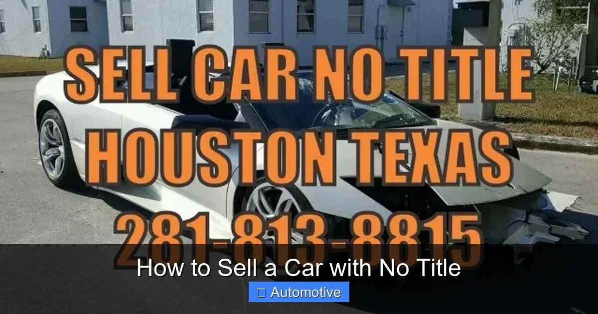 How to Sell a Car with No Title