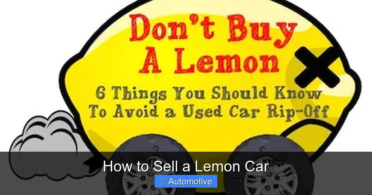 How to Sell a Lemon Car