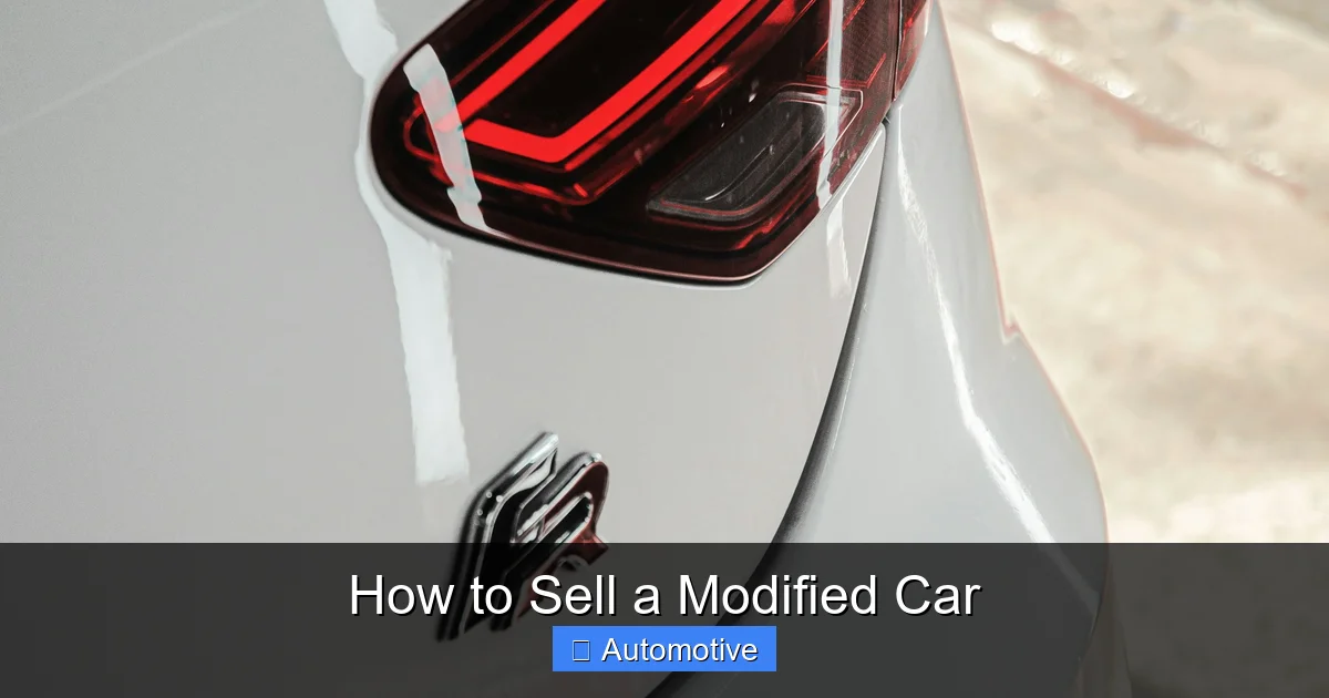 How to Sell a Modified Car