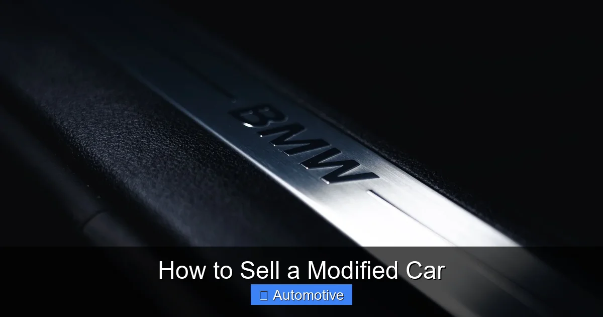 How to Sell a Modified Car