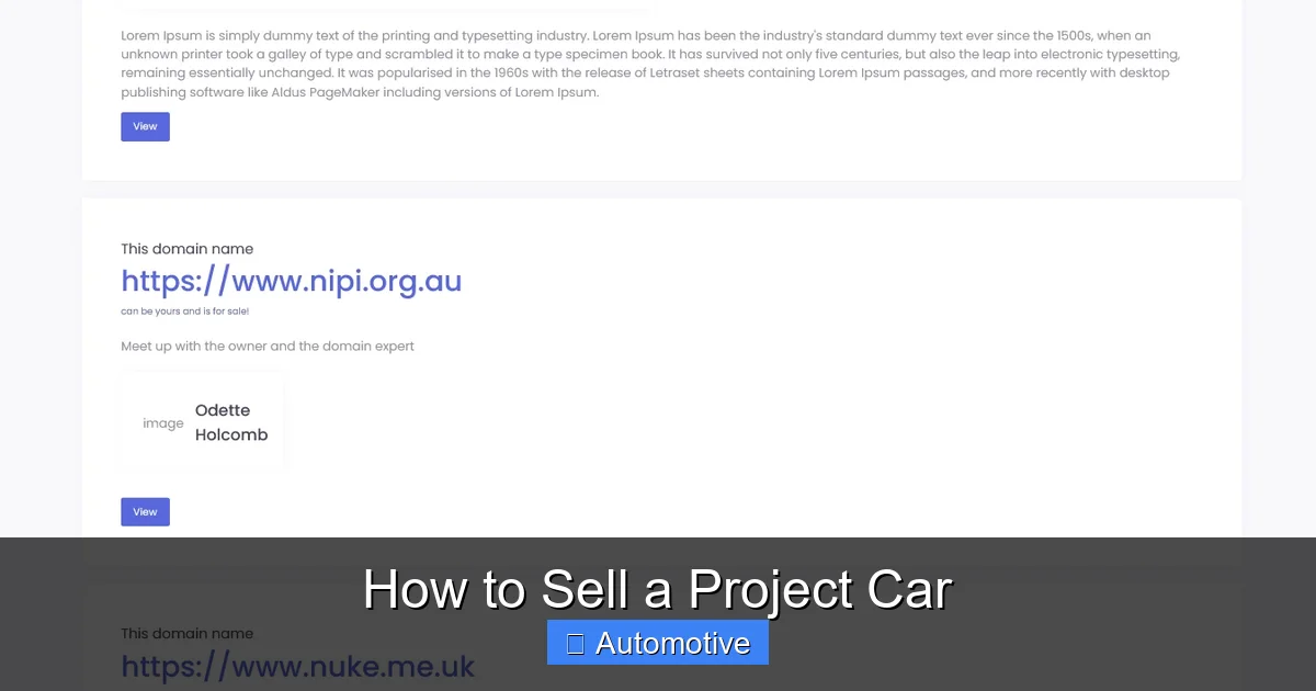 How to Sell a Project Car