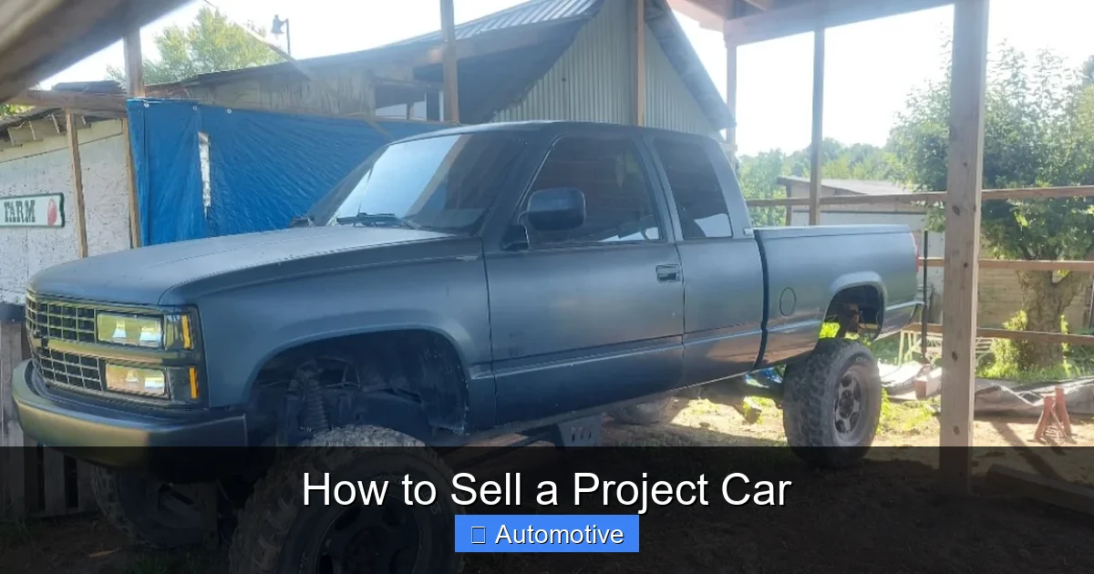 How to Sell a Project Car