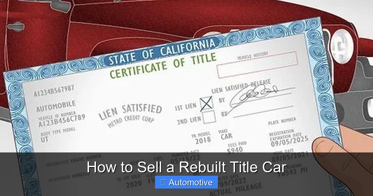 How to Sell a Rebuilt Title Car
