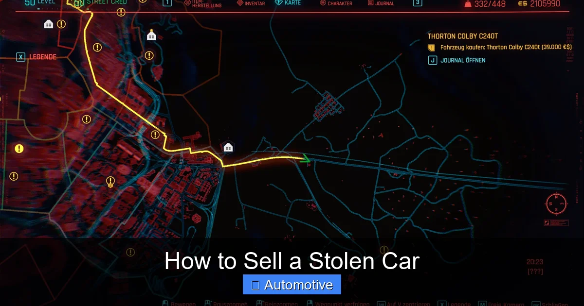 How to Sell a Stolen Car