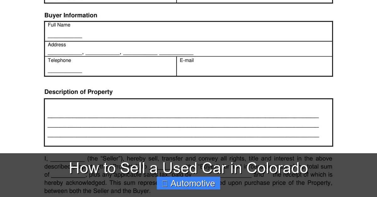 How to Sell a Used Car in Colorado