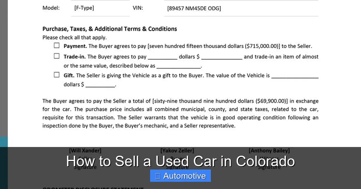 How to Sell a Used Car in Colorado