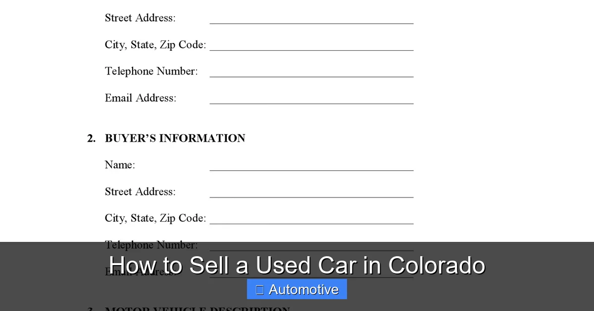 How to Sell a Used Car in Colorado
